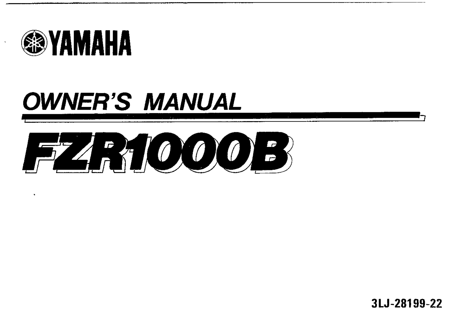 Yamaha FZS1000 B 1991 Owner's manual