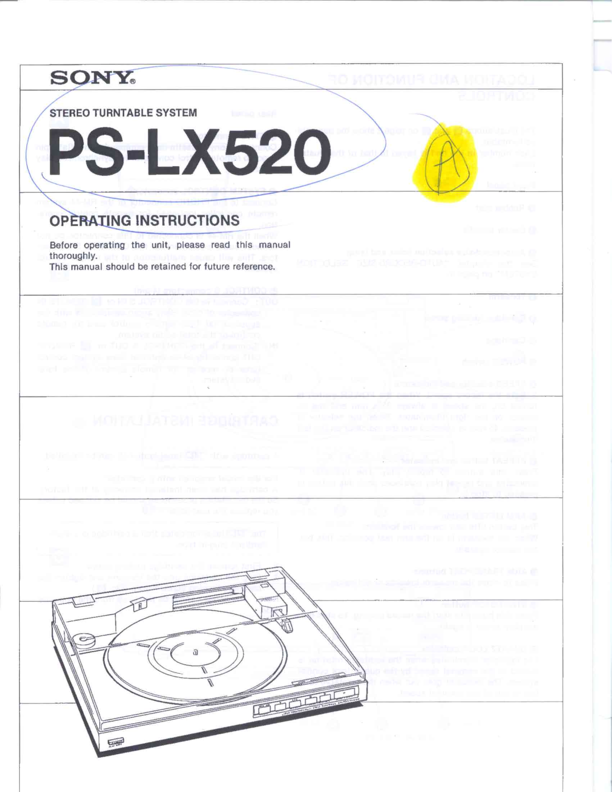 Sony PSLX520 User Manual