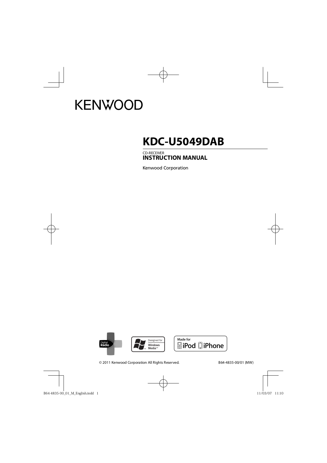 Kenwood KDC-U5049DAB User Manual