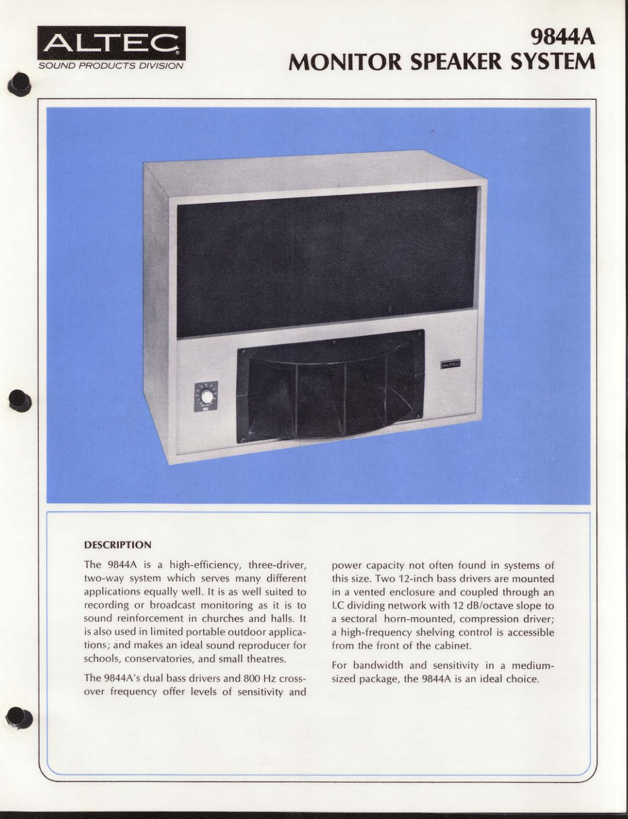 Altec lansing 9844A User Manual