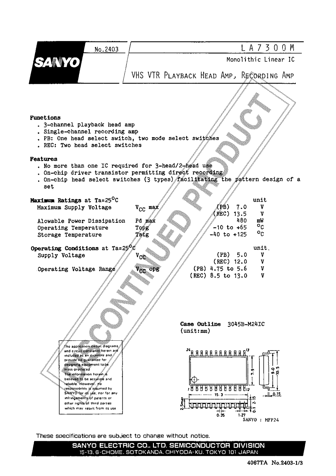 Datasheet LA7300 Specification - ManualMachine.com