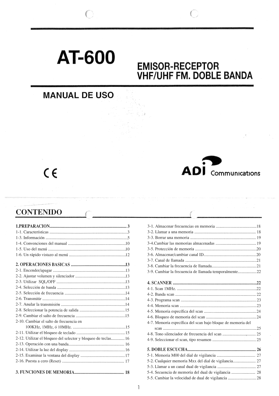 ADi Communications AT-600 User Manual