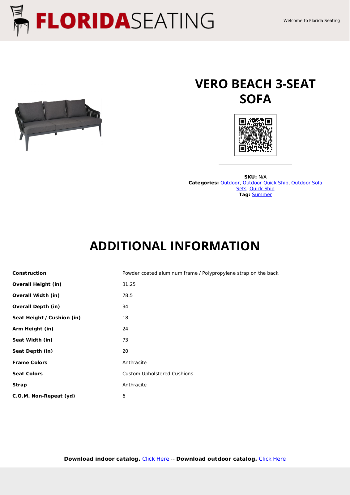 Florida Seating EAID1173 Specifications - ManualMachine.com