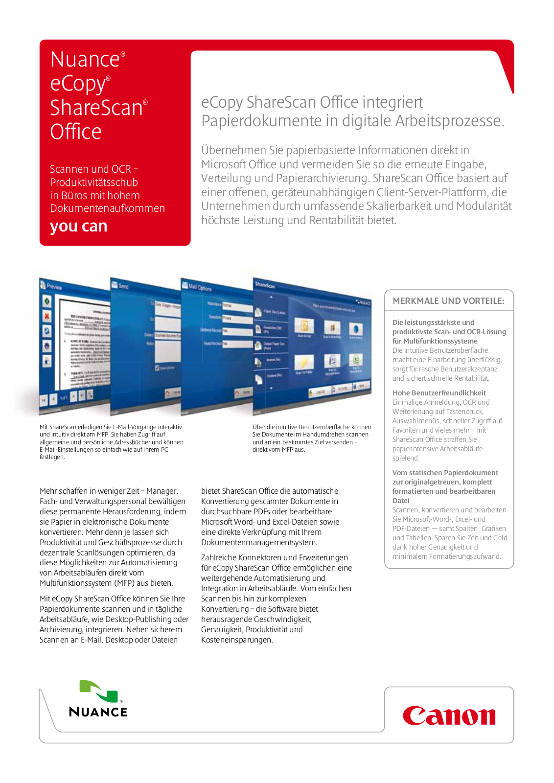 Canon NUANCE ECOPY SHARESCAN OFFICE BROCHURE