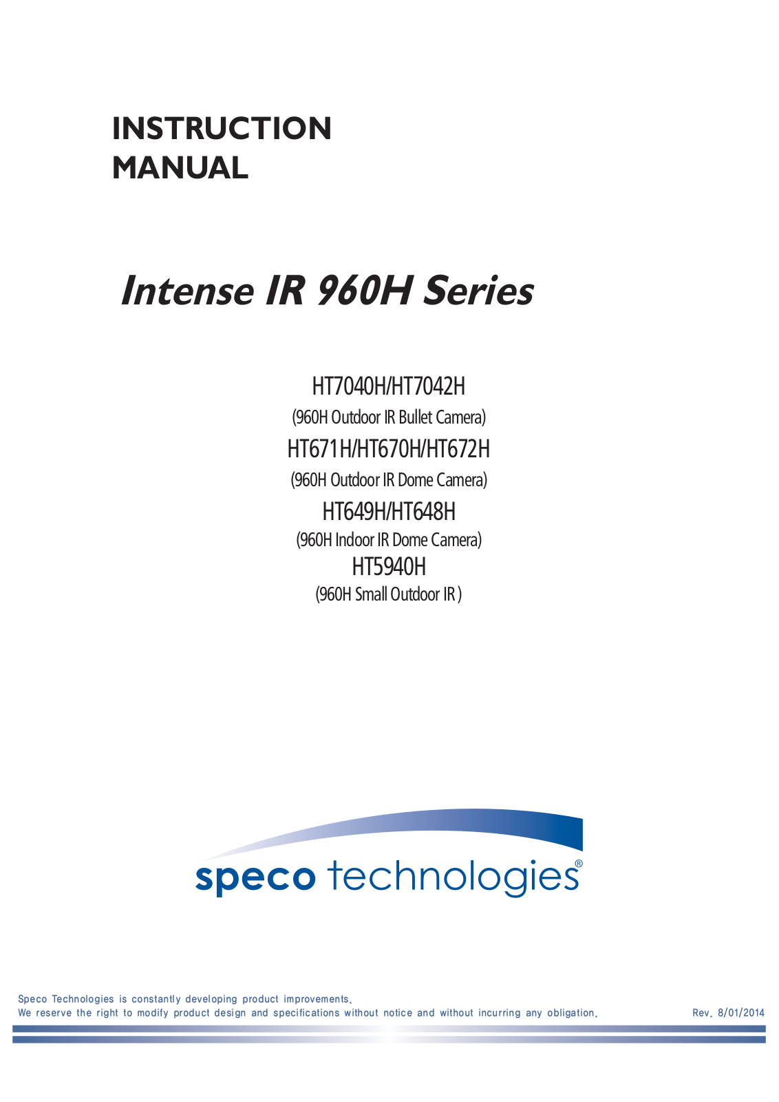 Speco HT672H, HT671H, HT670H User Manual