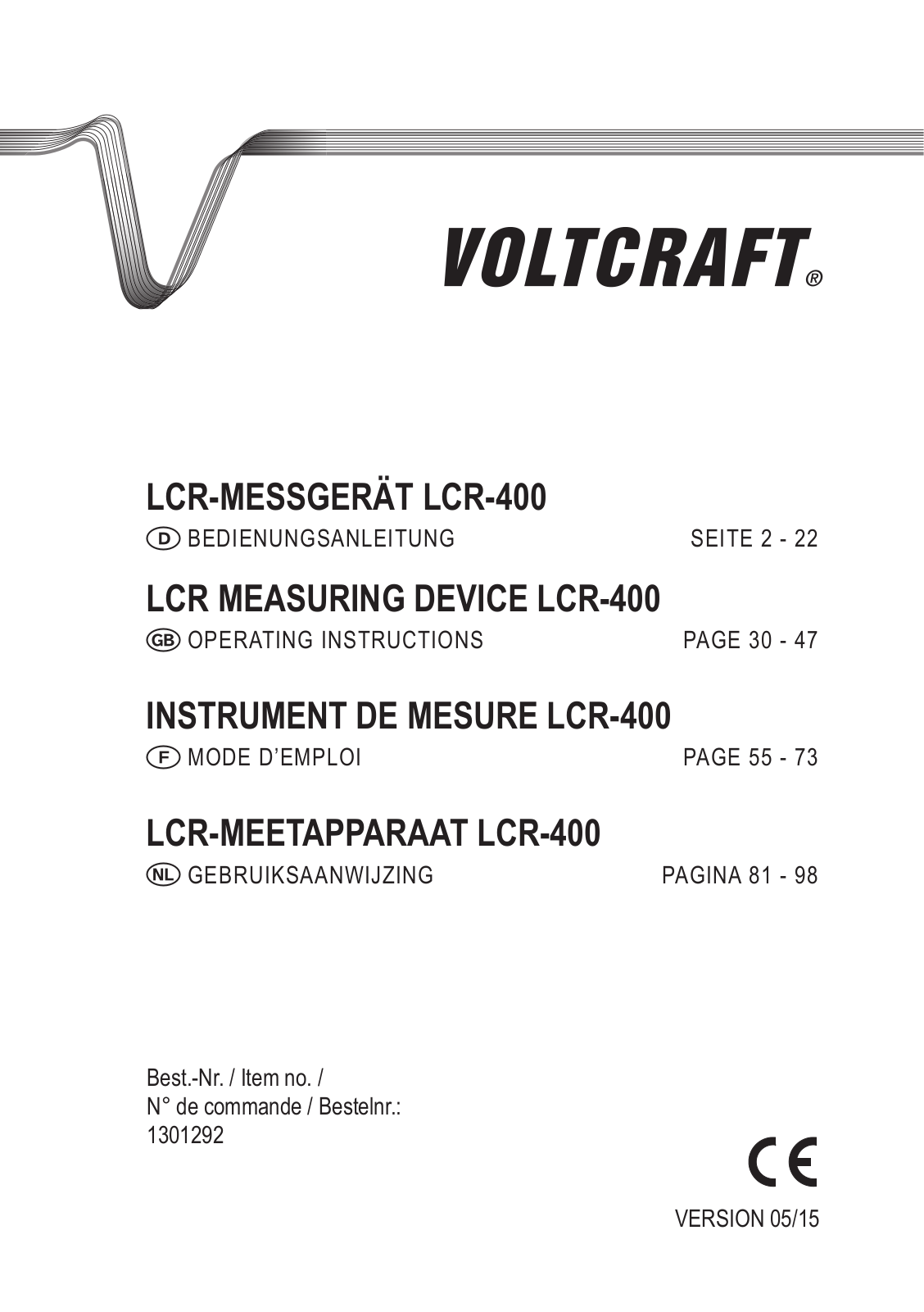 VOLTCRAFT LCR400 User guide