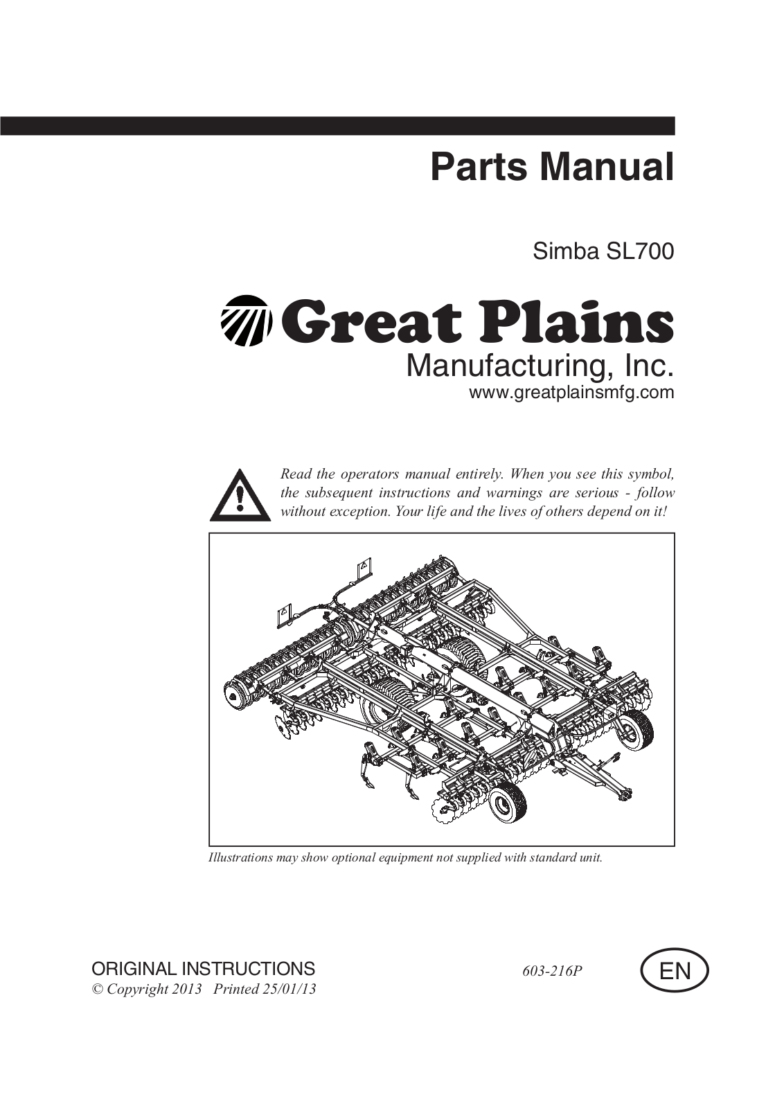 Great Plains SL700 Parts Manual