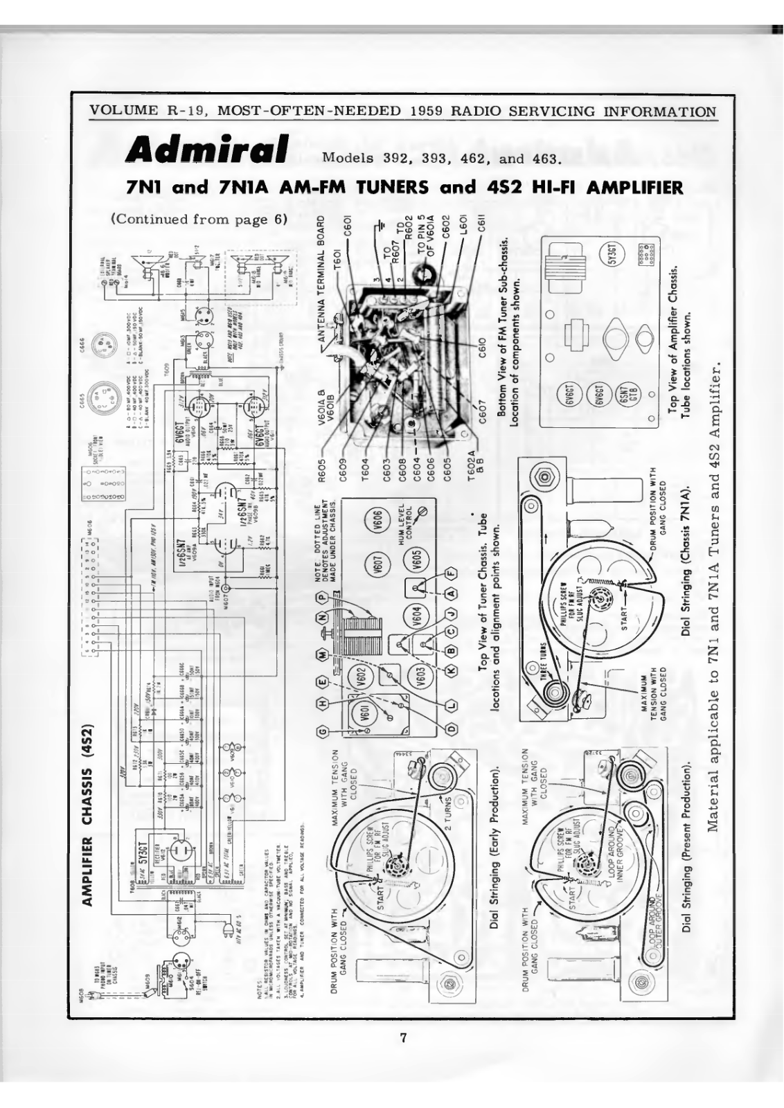 Admiral 392, 393, 462, 463 Schematic