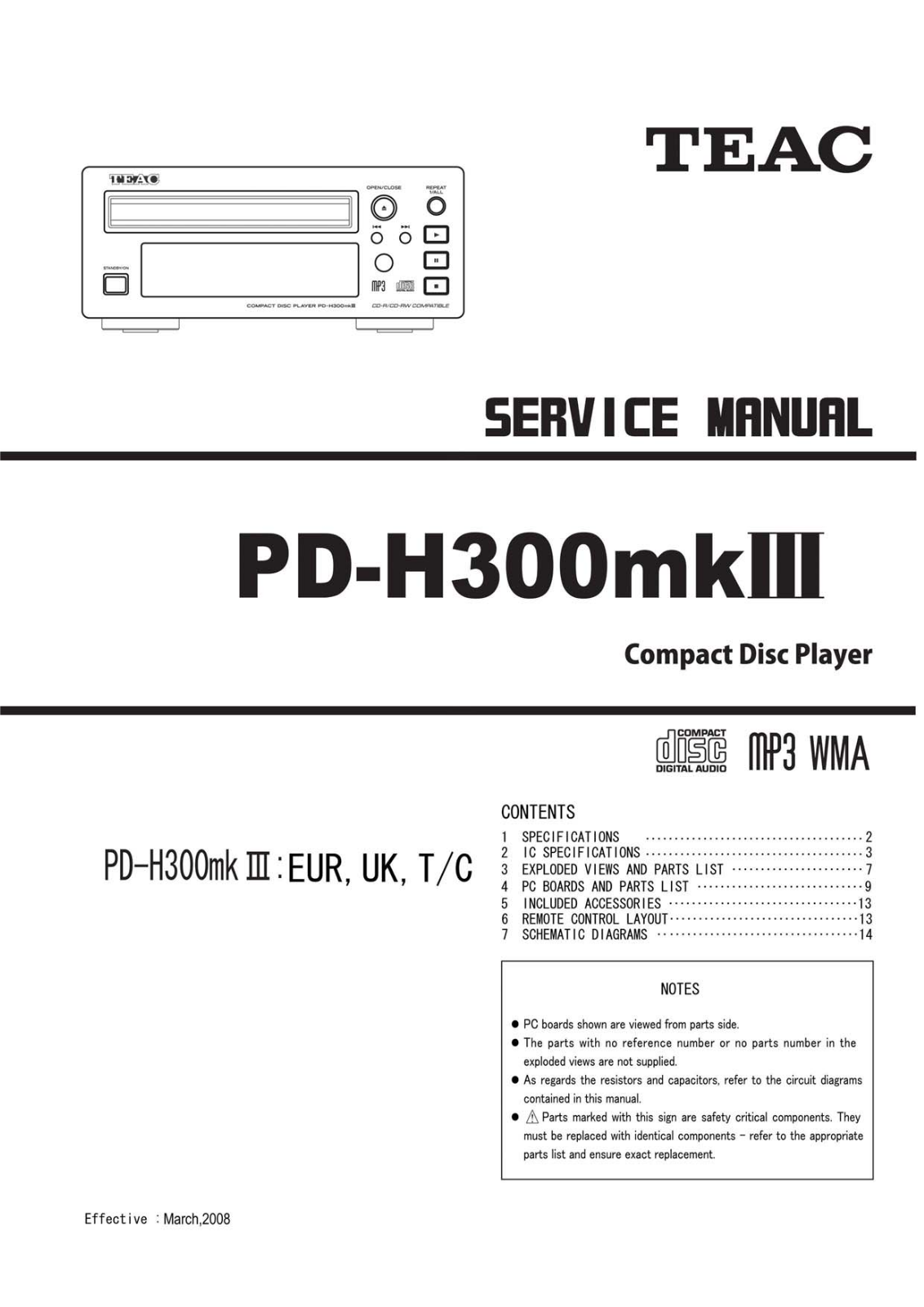 Teac PD-H300-MK3 Service Manual