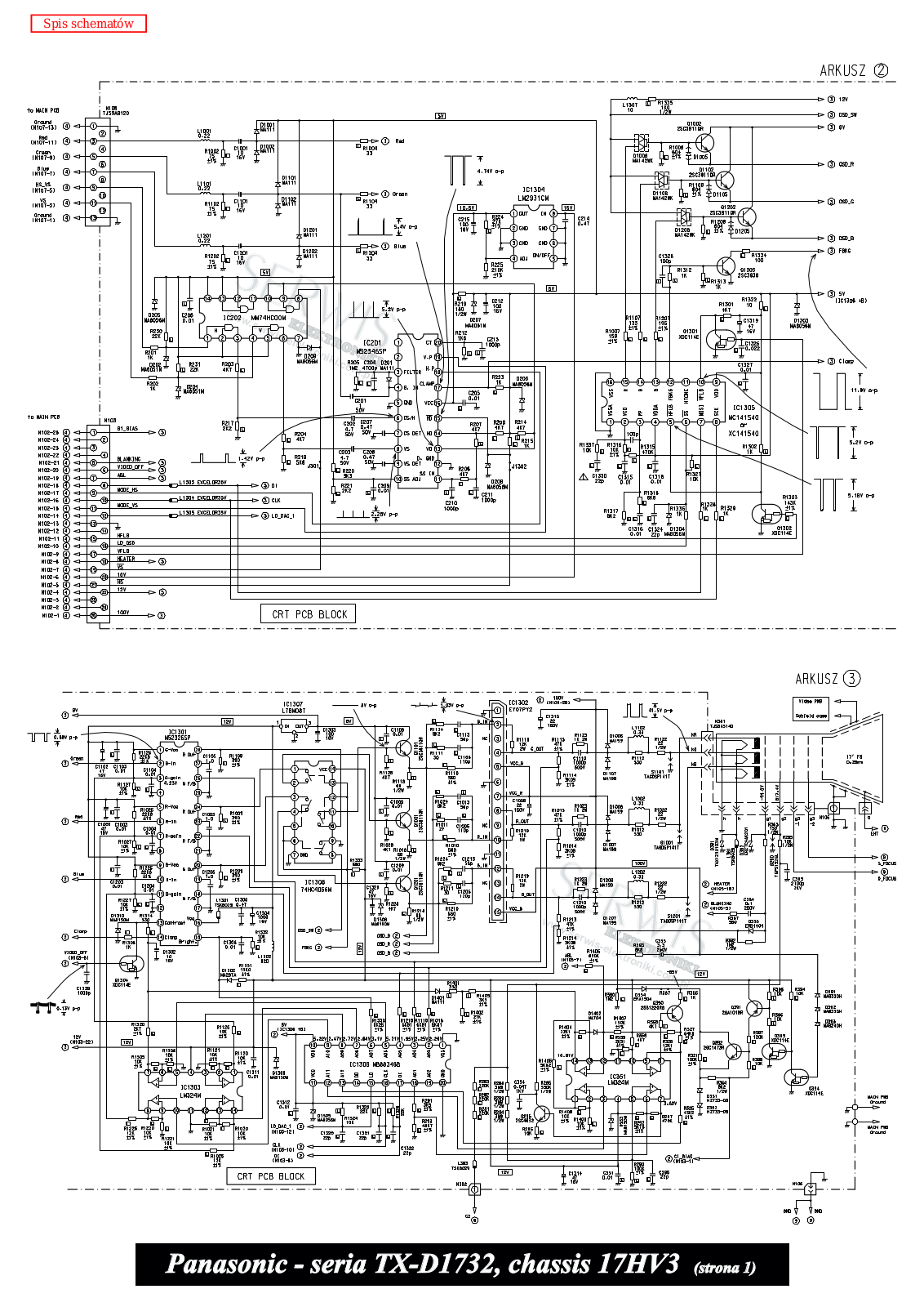 Panasonic TX-D1732 Schematic