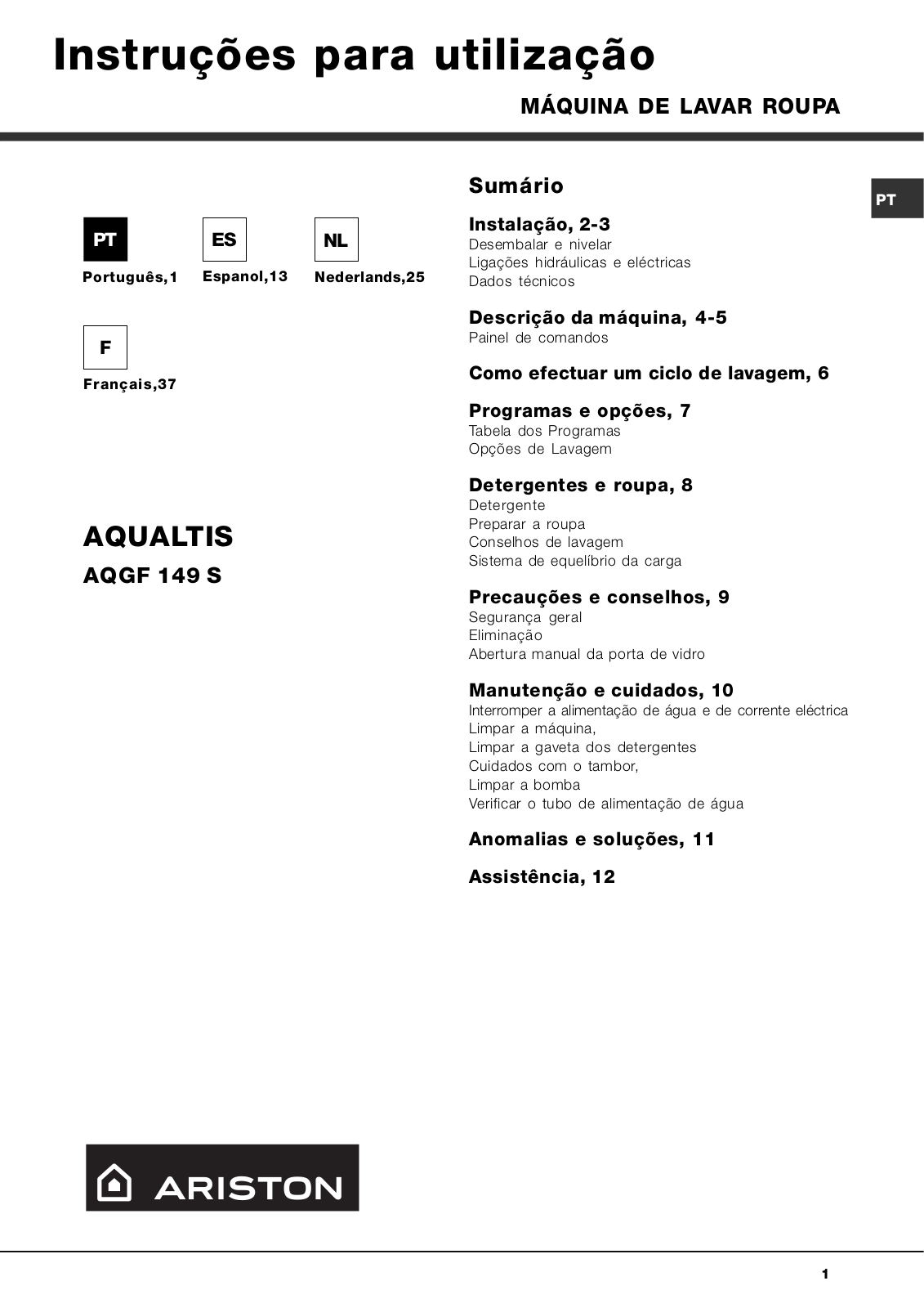 Hotpoint AQGF 149 S User Manual