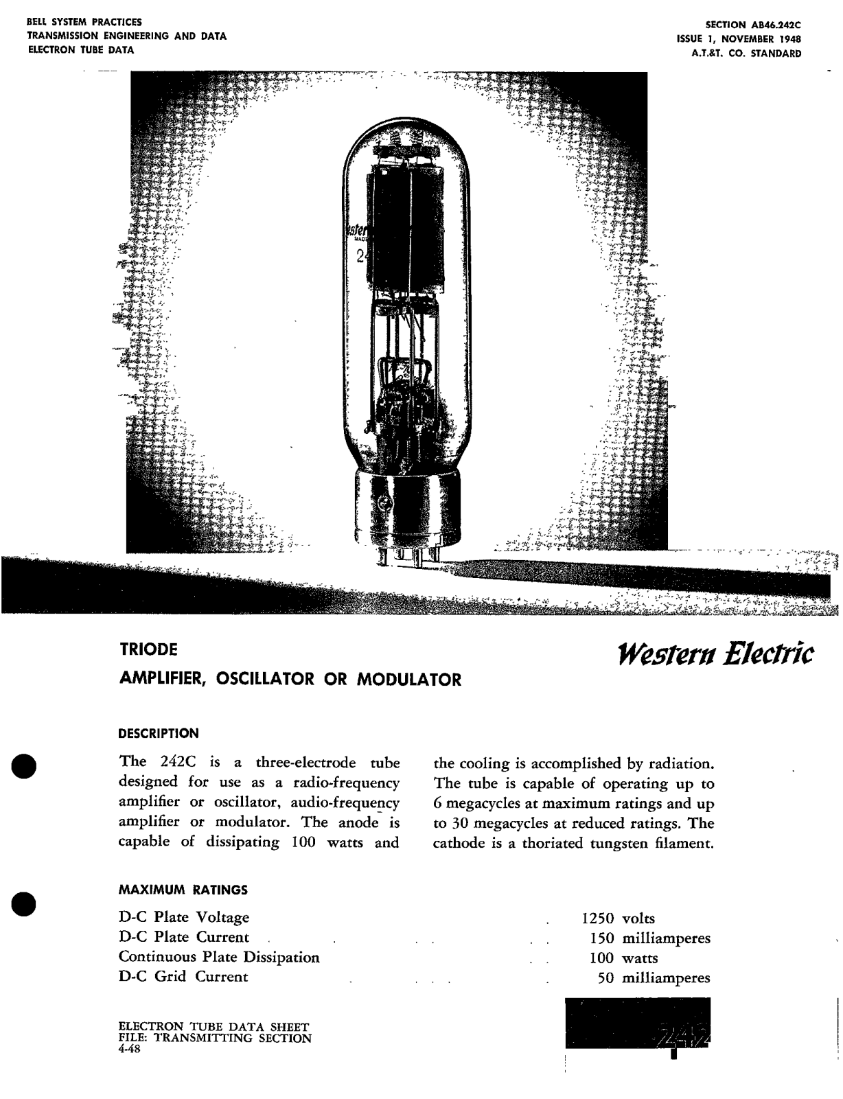 Western Electric 242-C Brochure