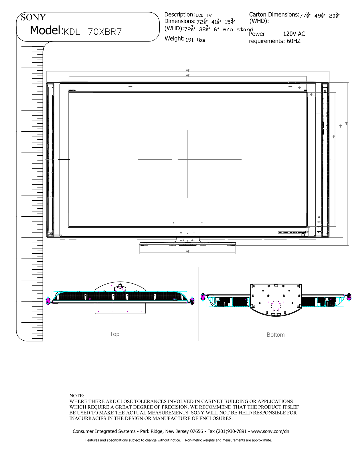 Sony KDL-70XBR7 SCHEMATICS