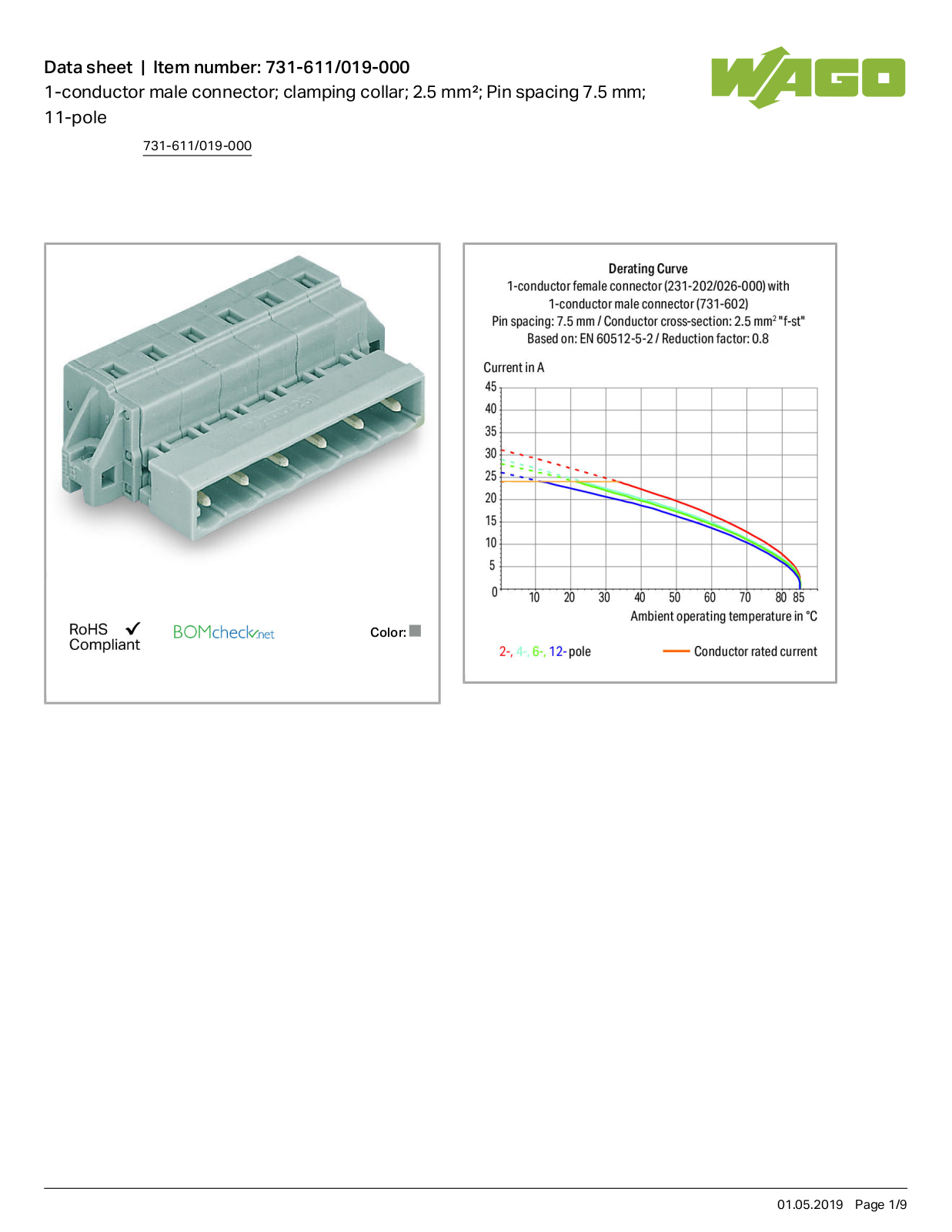 Wago 731-611/019-000 Data Sheet