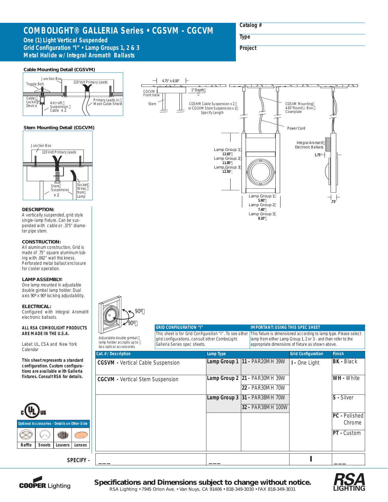 Cooper Lighting PAR38MH, PAR20MH, PAR30MH User Manual