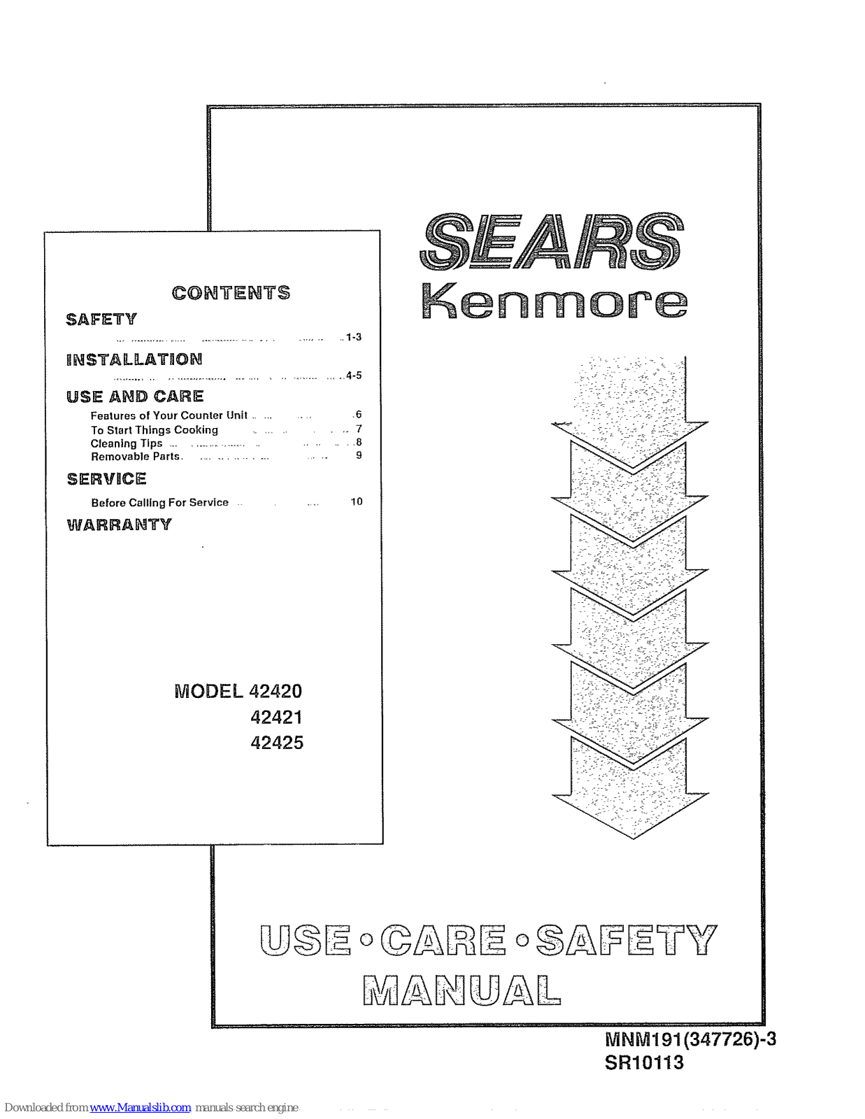 Kenmore 42420, 42421, 42425 Use, Care, Safety Manual - ManualMachine.com