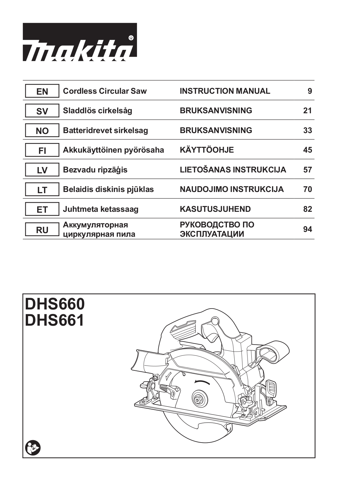 Makita DHS660Z User manual