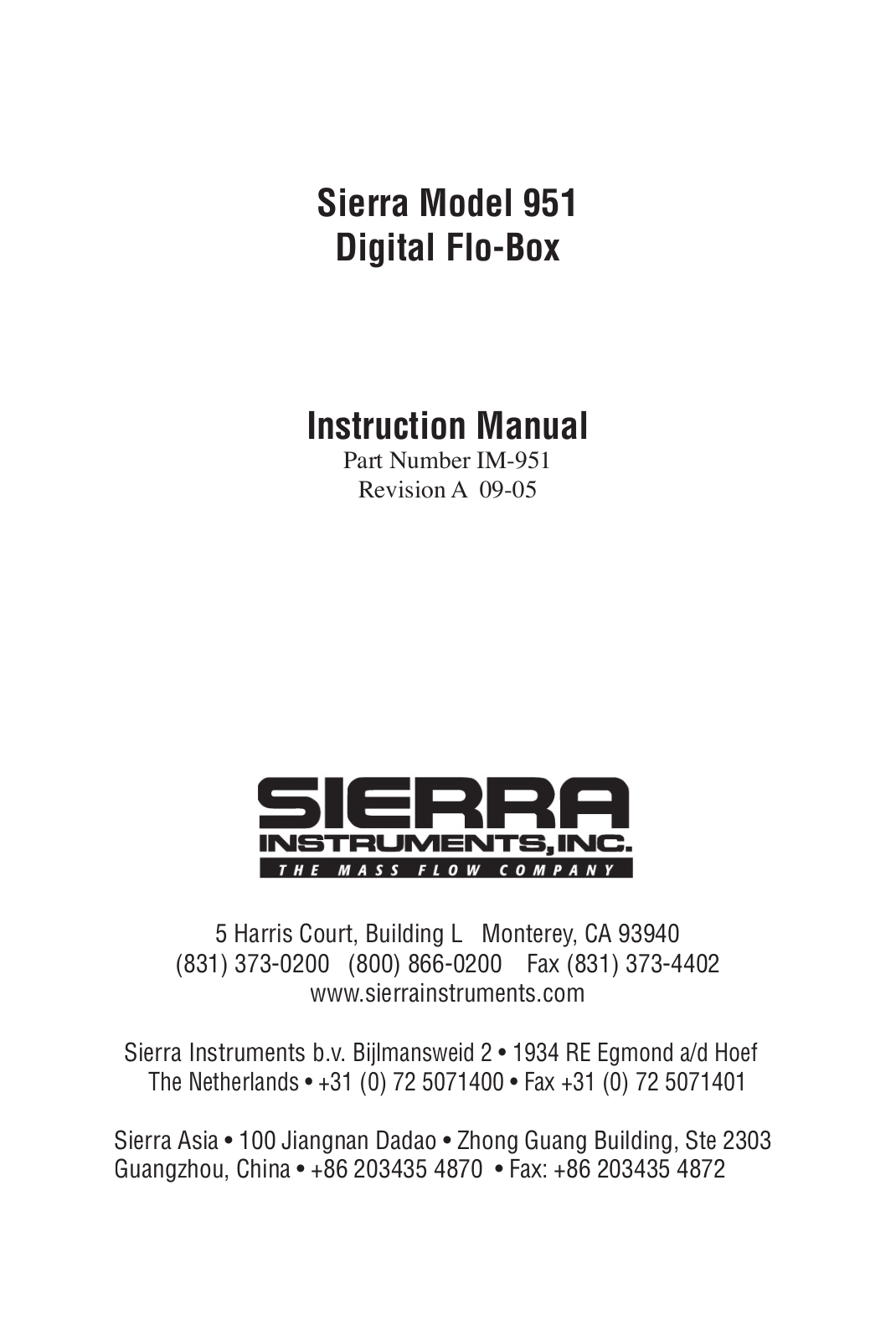 Sierra 951 User Manual