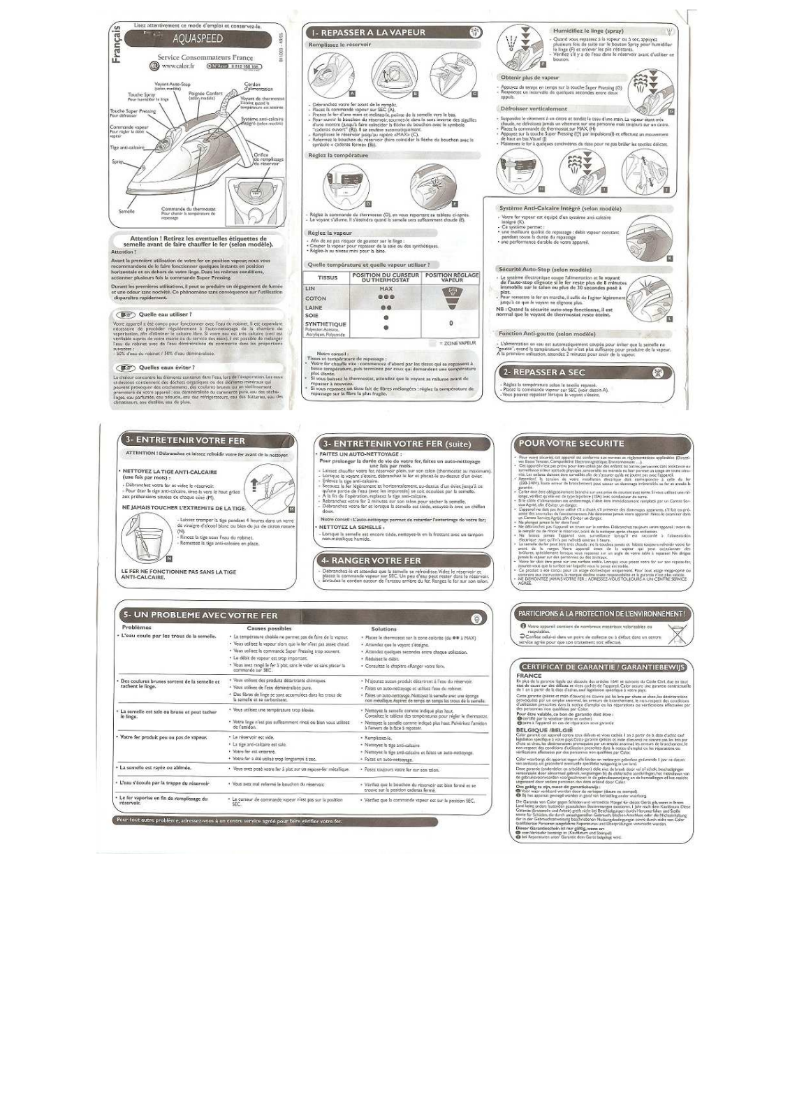 CALOR AQUASPEED User Manual