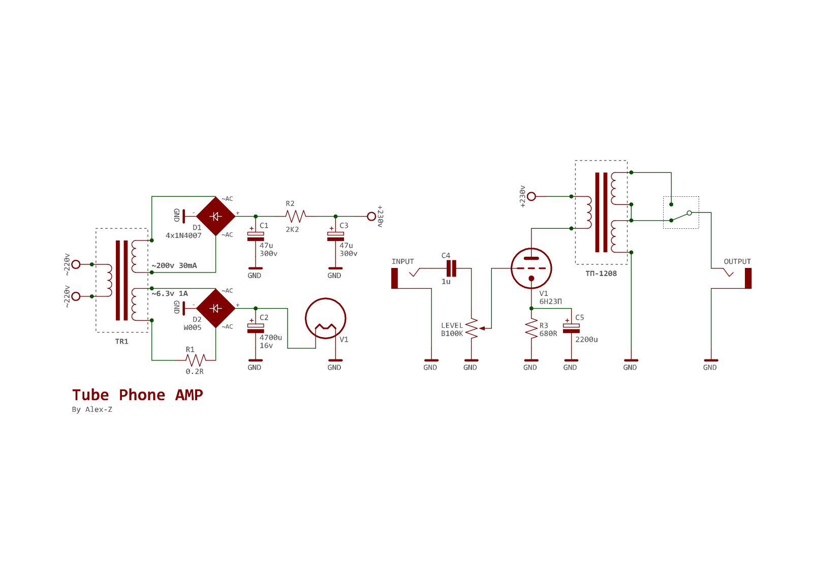 Tube Phone-Amp Schematic - ManualMachine.com
