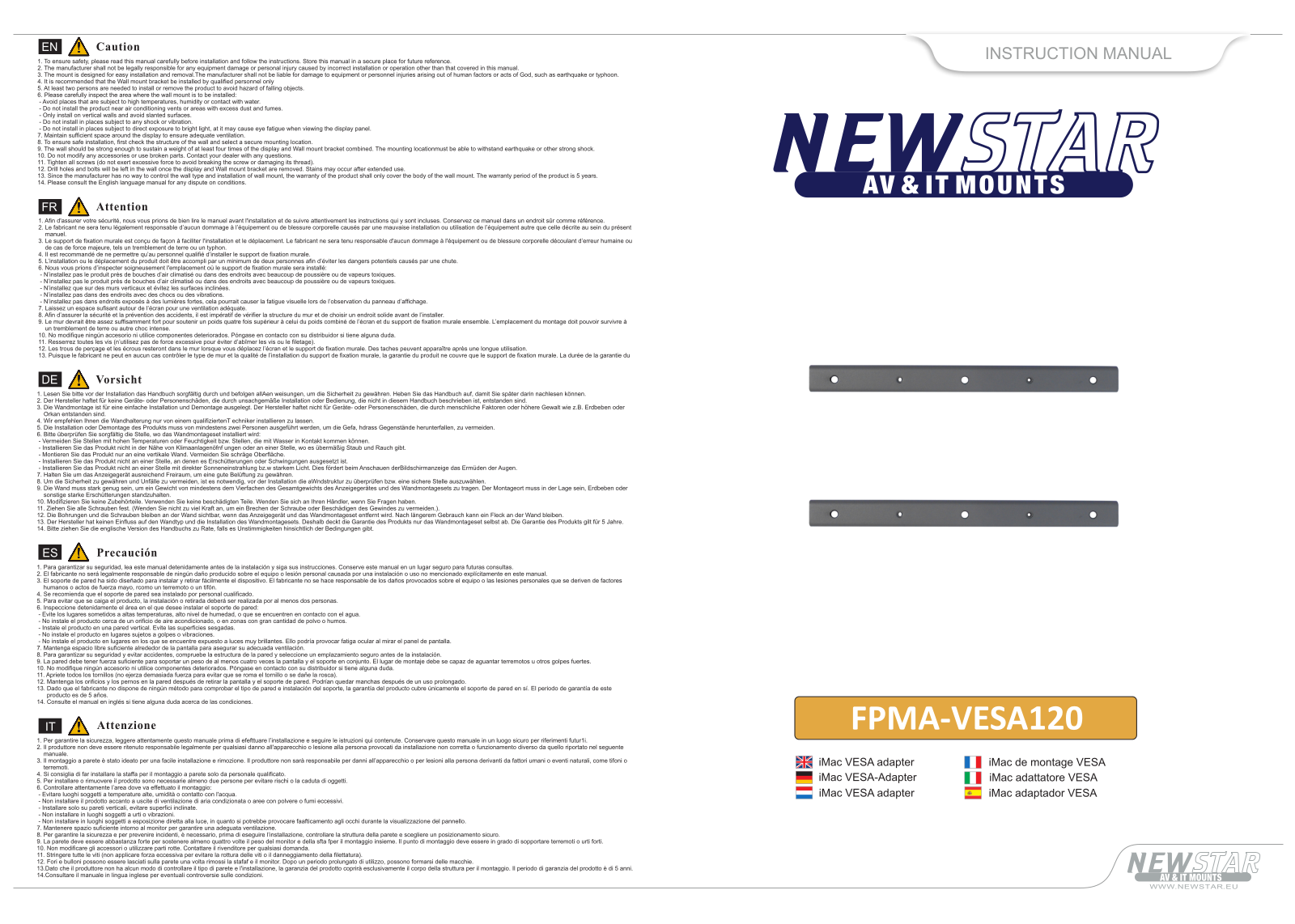 Newstar FPMA-VESA120 User Manual