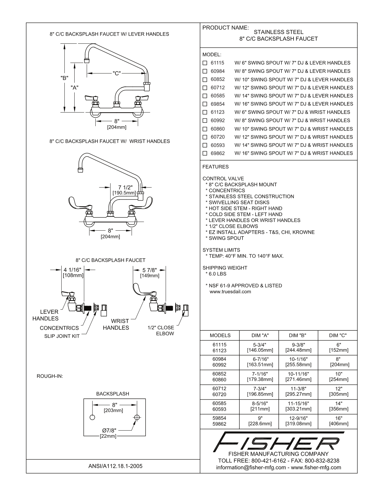 Fisher Manufacturing 60720 User Manual