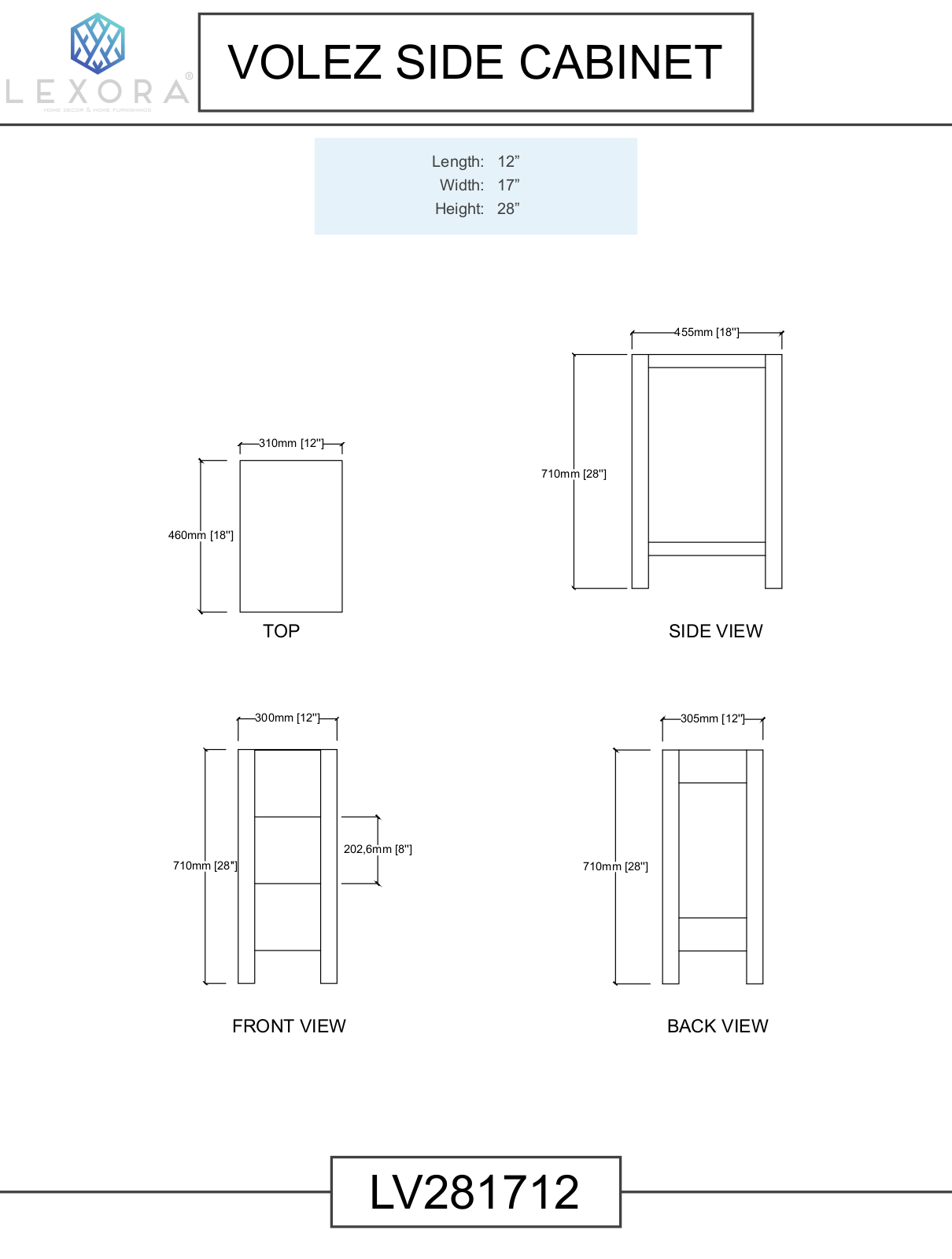 Lexora LV281712AFSSCB, LV281712EFSSCB, LV281712BFSSCB Specifications - ManualMachine.com