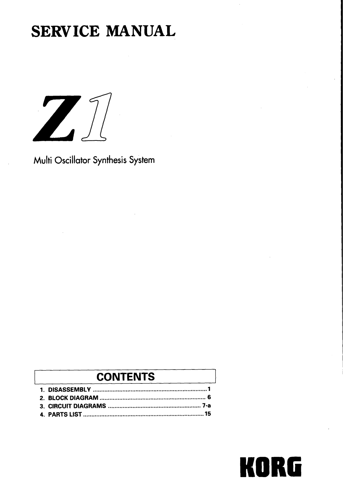 Korg Z1 User Manual