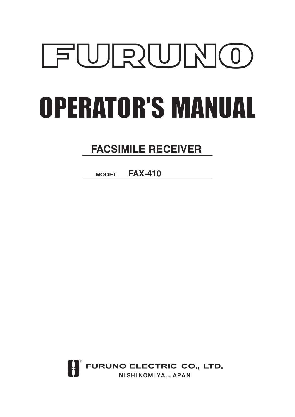 Furuno FAX-410 User Manual