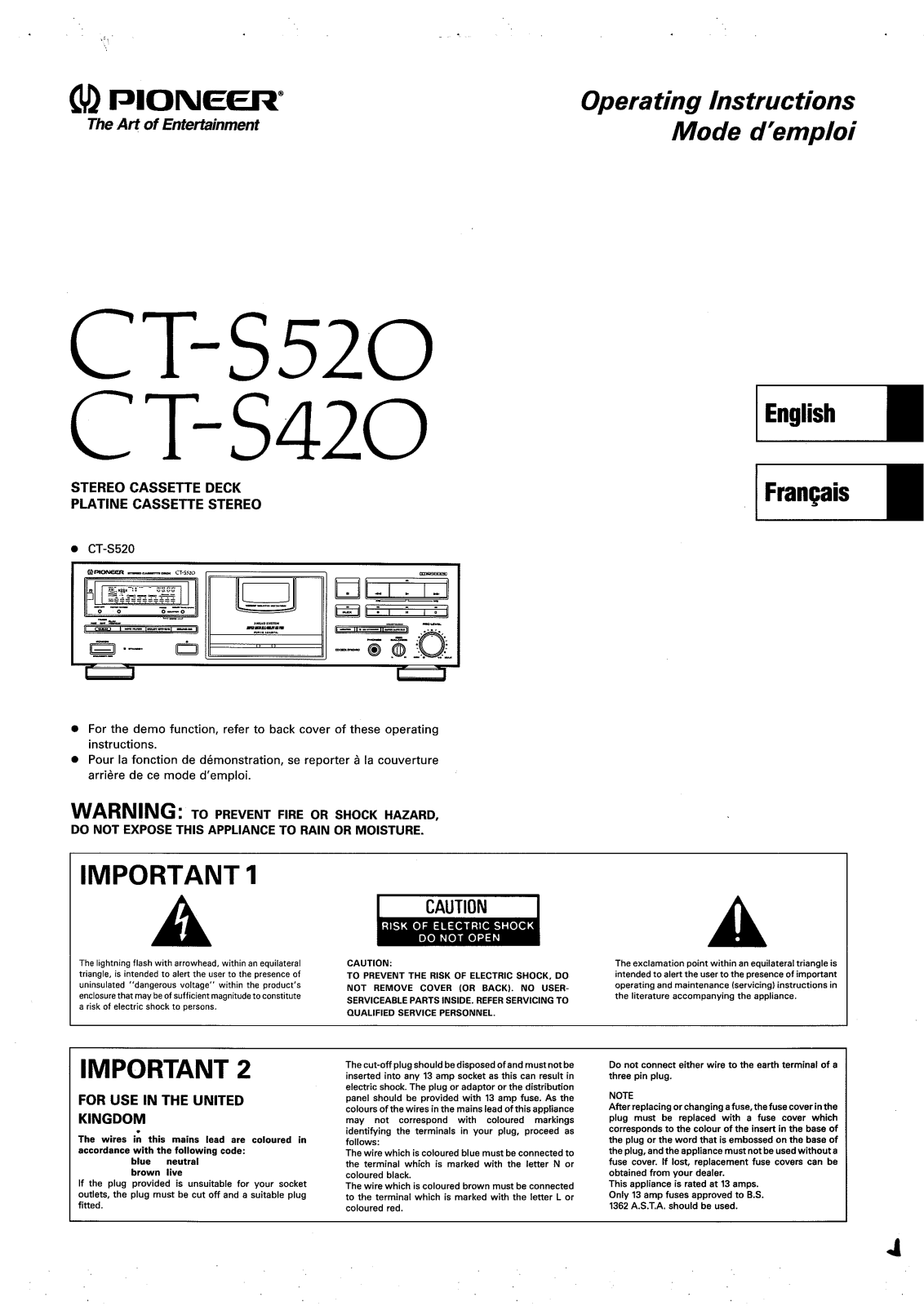 Pioneer CTS-420, CTS-520 Owners manual