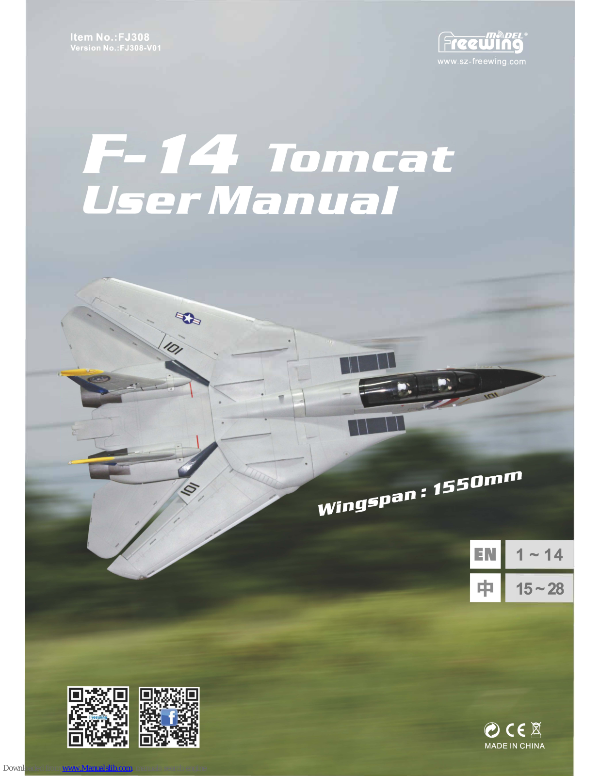 Freewing F-14 TOMCAT, FJ308 User Manual