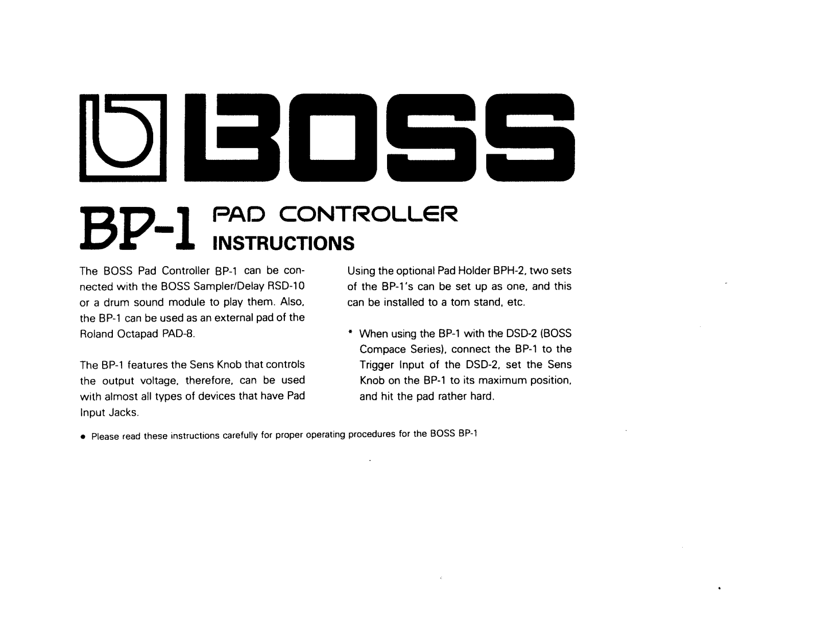 Roland BP 1 Service Manual