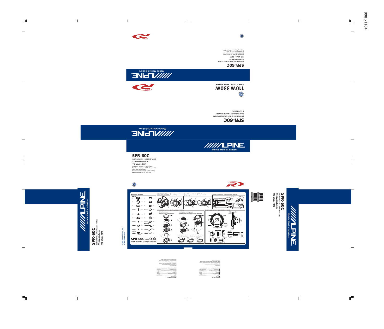 Alpine SPR-60C User Manual