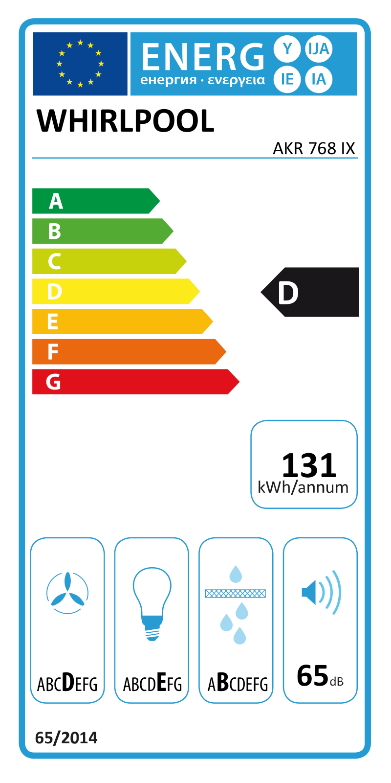 Whirlpool AKR 768 IX PRODUCT INFORMATION