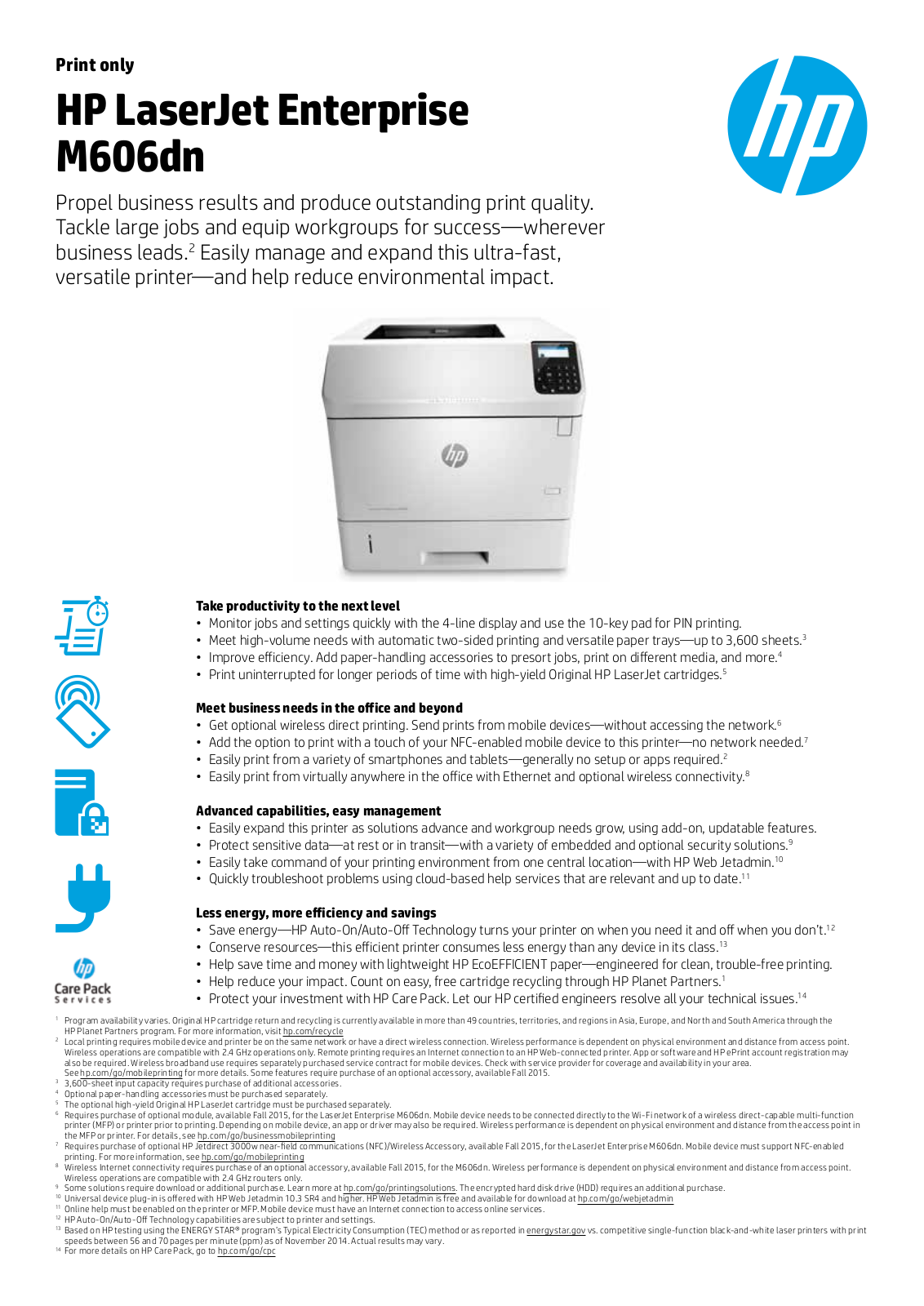 HP m606 Datasheet