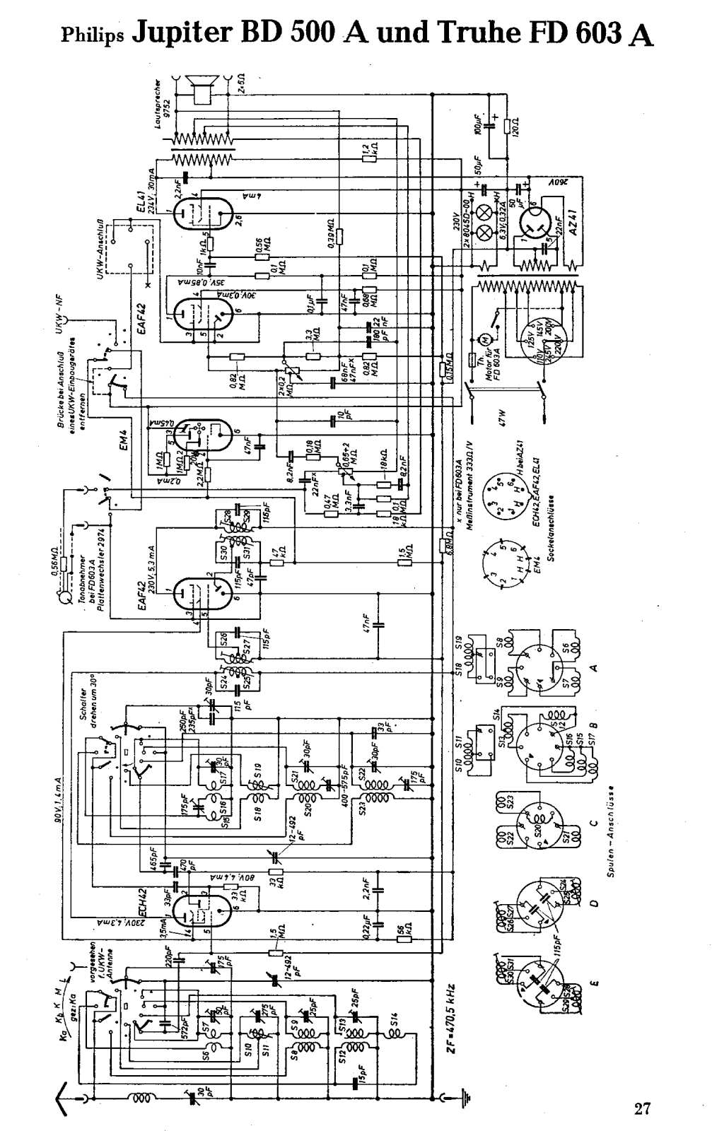 Philips FD-603A Schematic