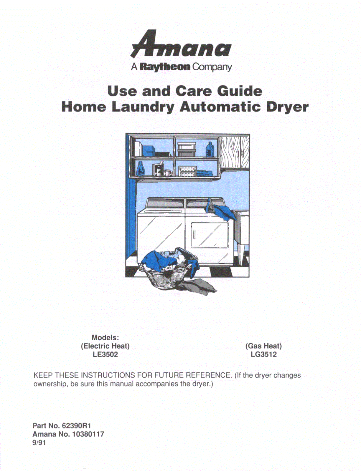 Amana LE3502W, LG3512W Owner's Manual