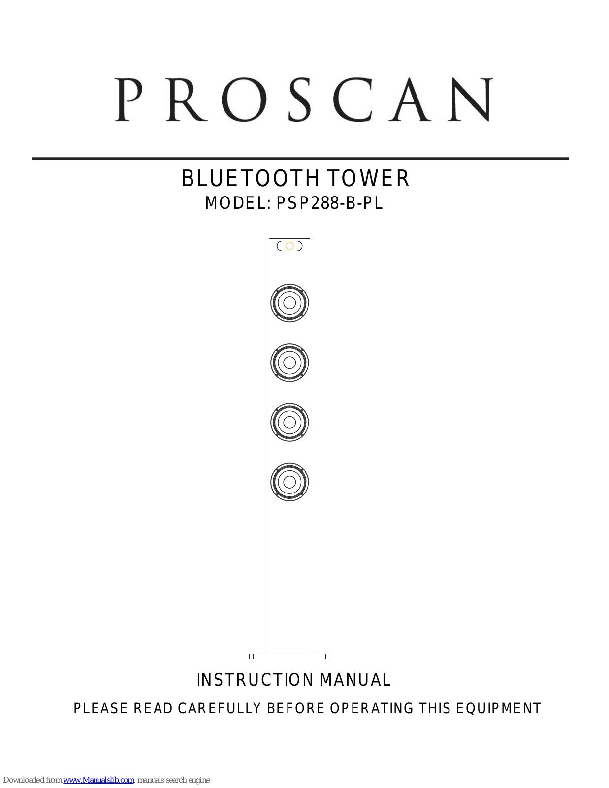 ProScan PSP288-B-PL Instruction Manual