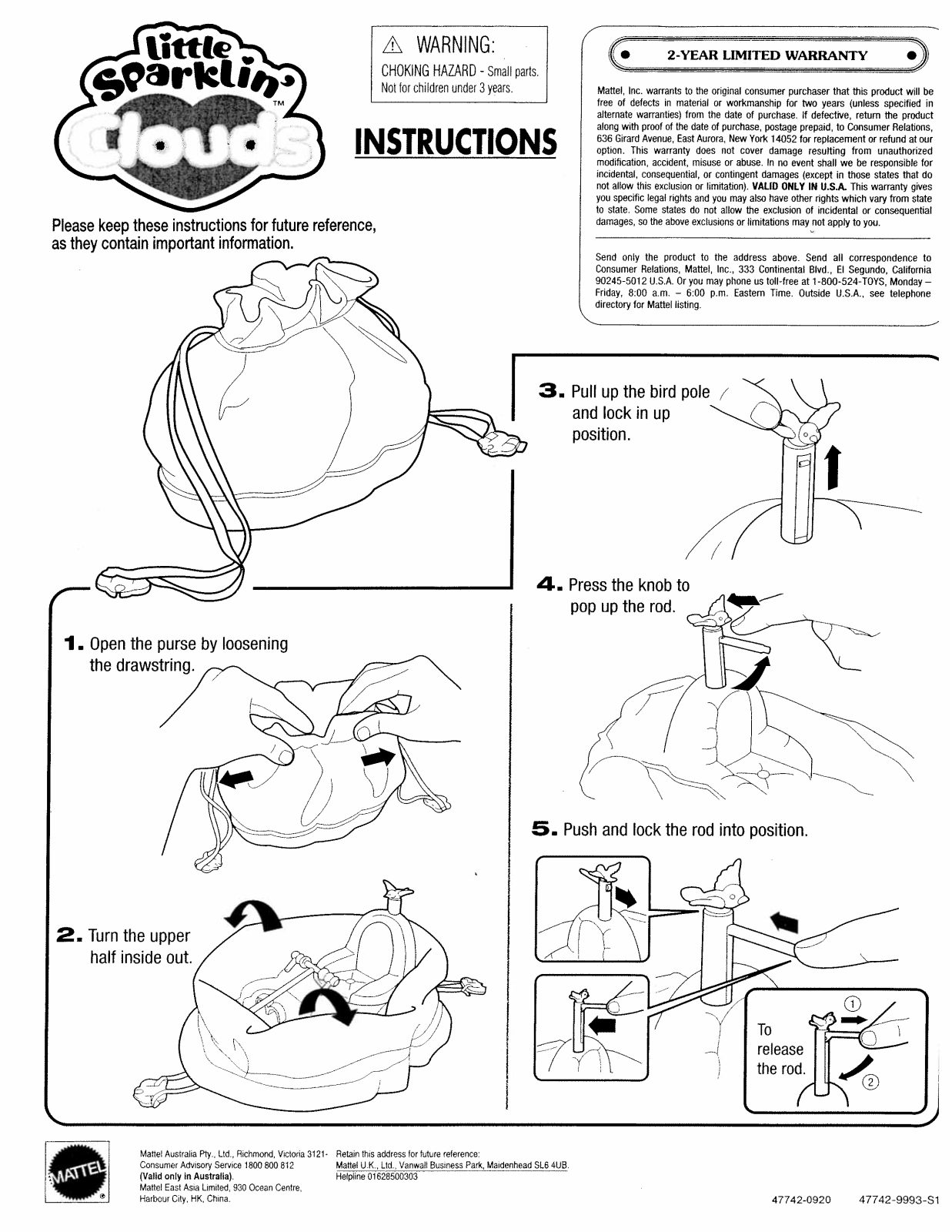 Fisher-Price 47742 Instruction Sheet