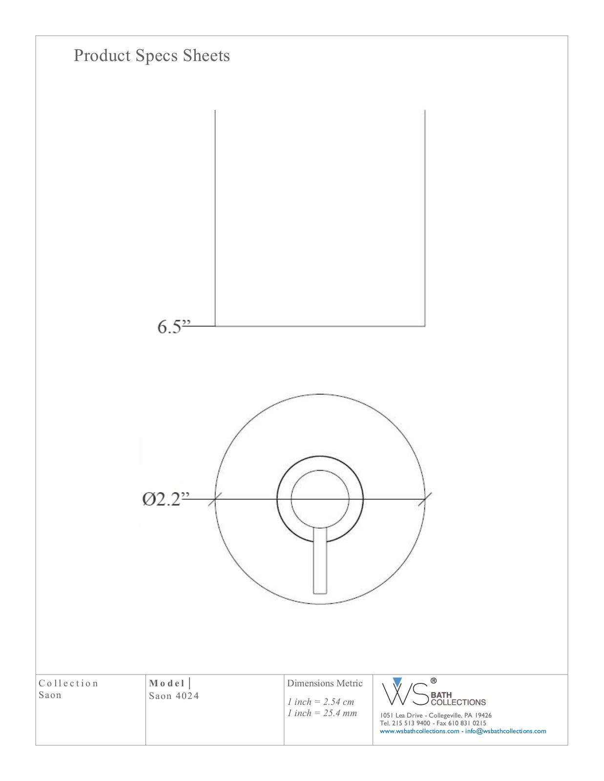WS Bath Collections WSO1102 Specifications - ManualMachine.com