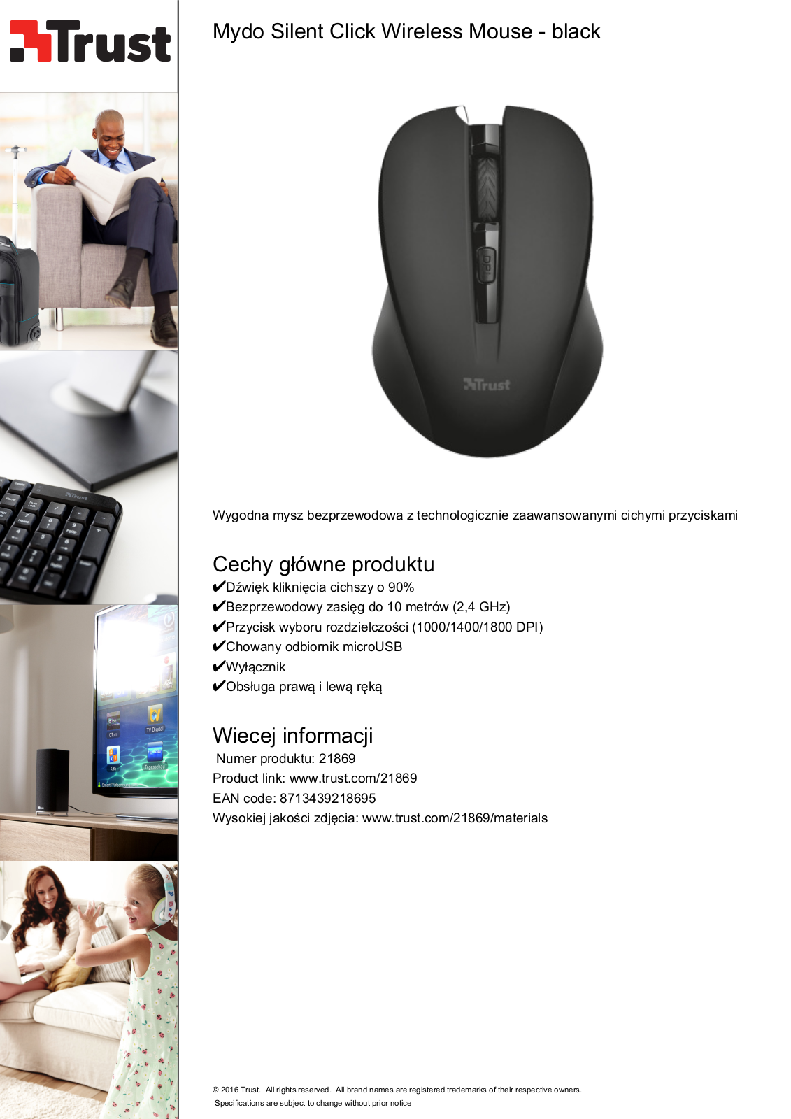 Trust Mydo Silent Click Wireless Mouse User Manual