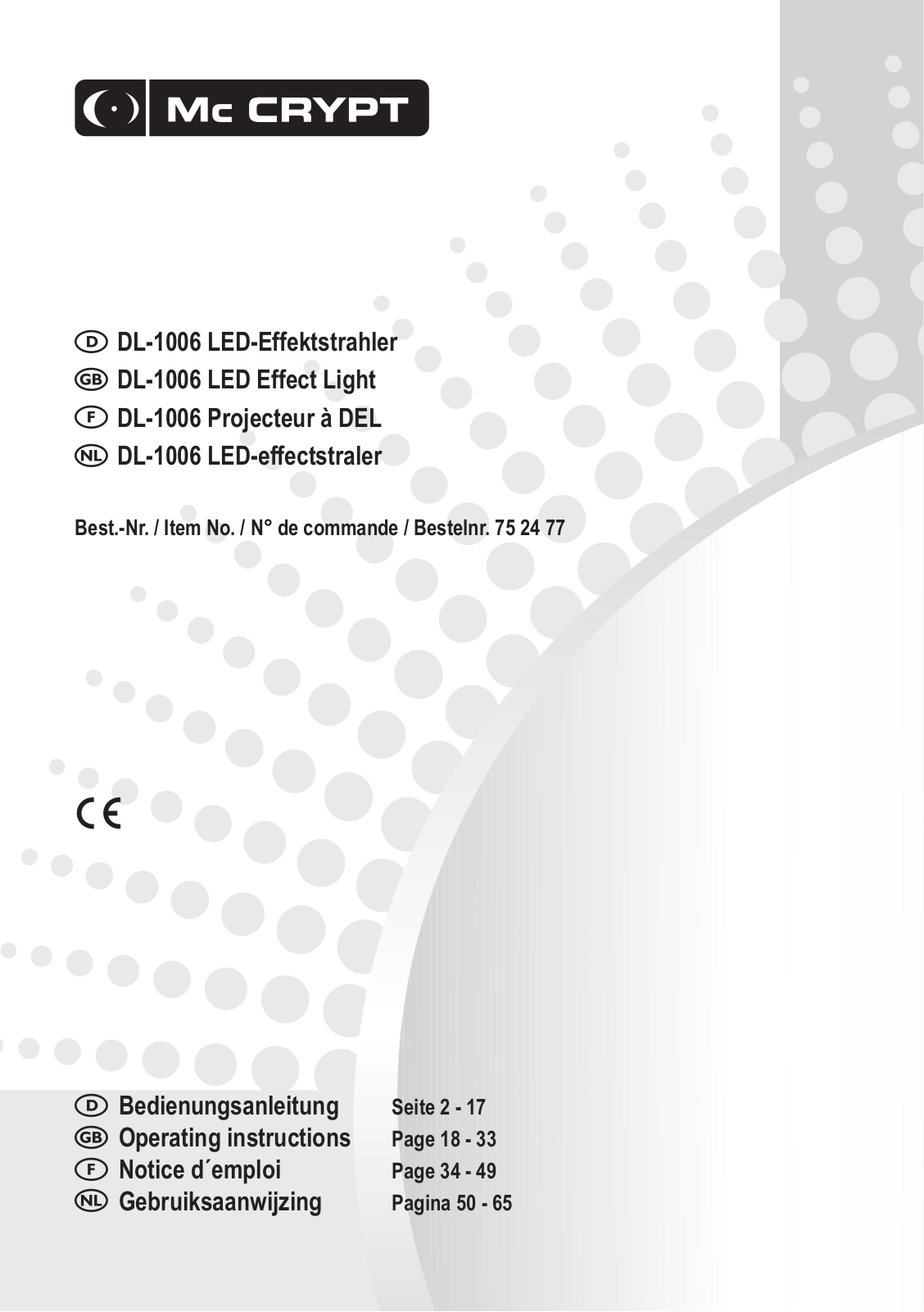 Mc Crypt DL-1006 User guide