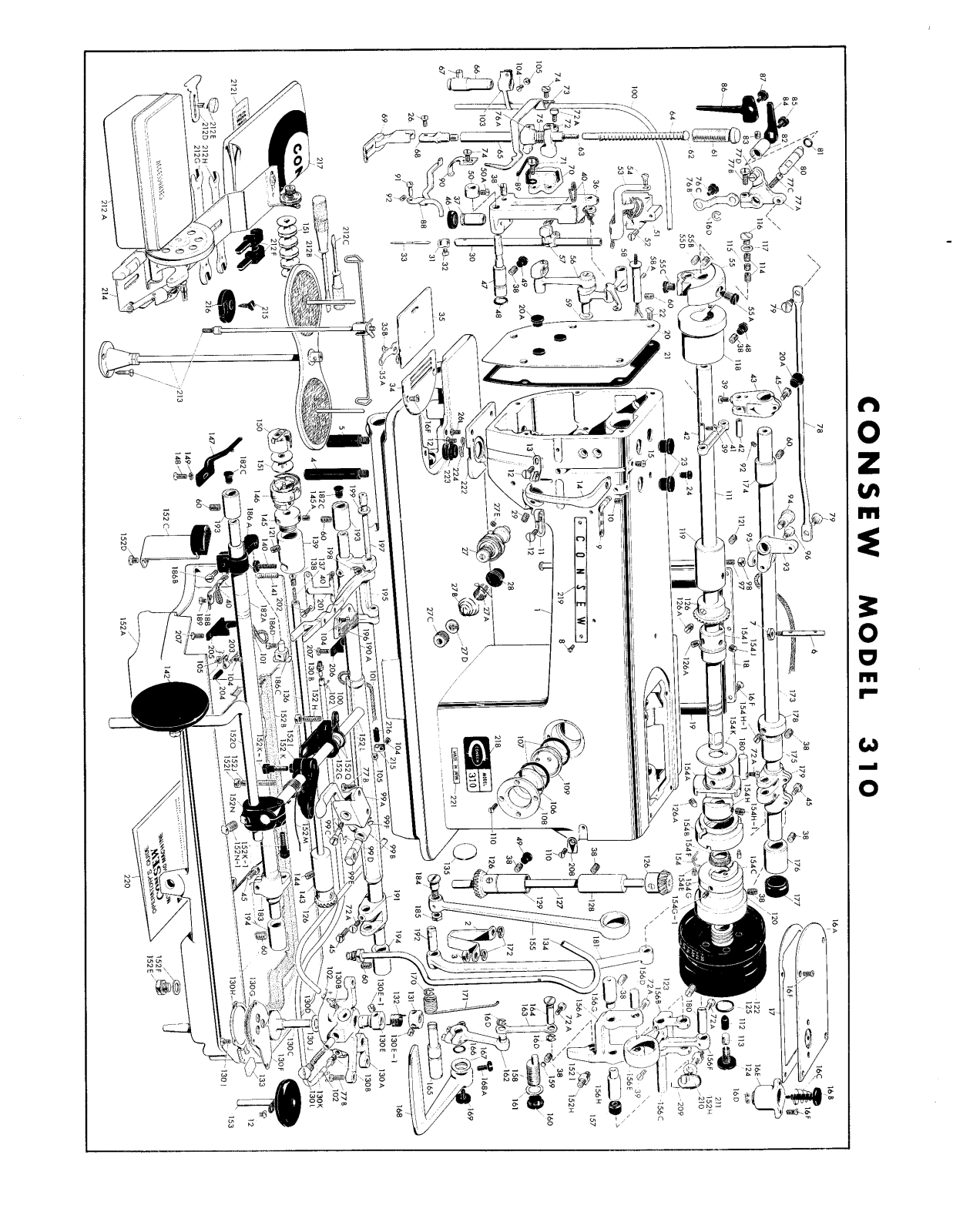 CONSEW 310 Parts List