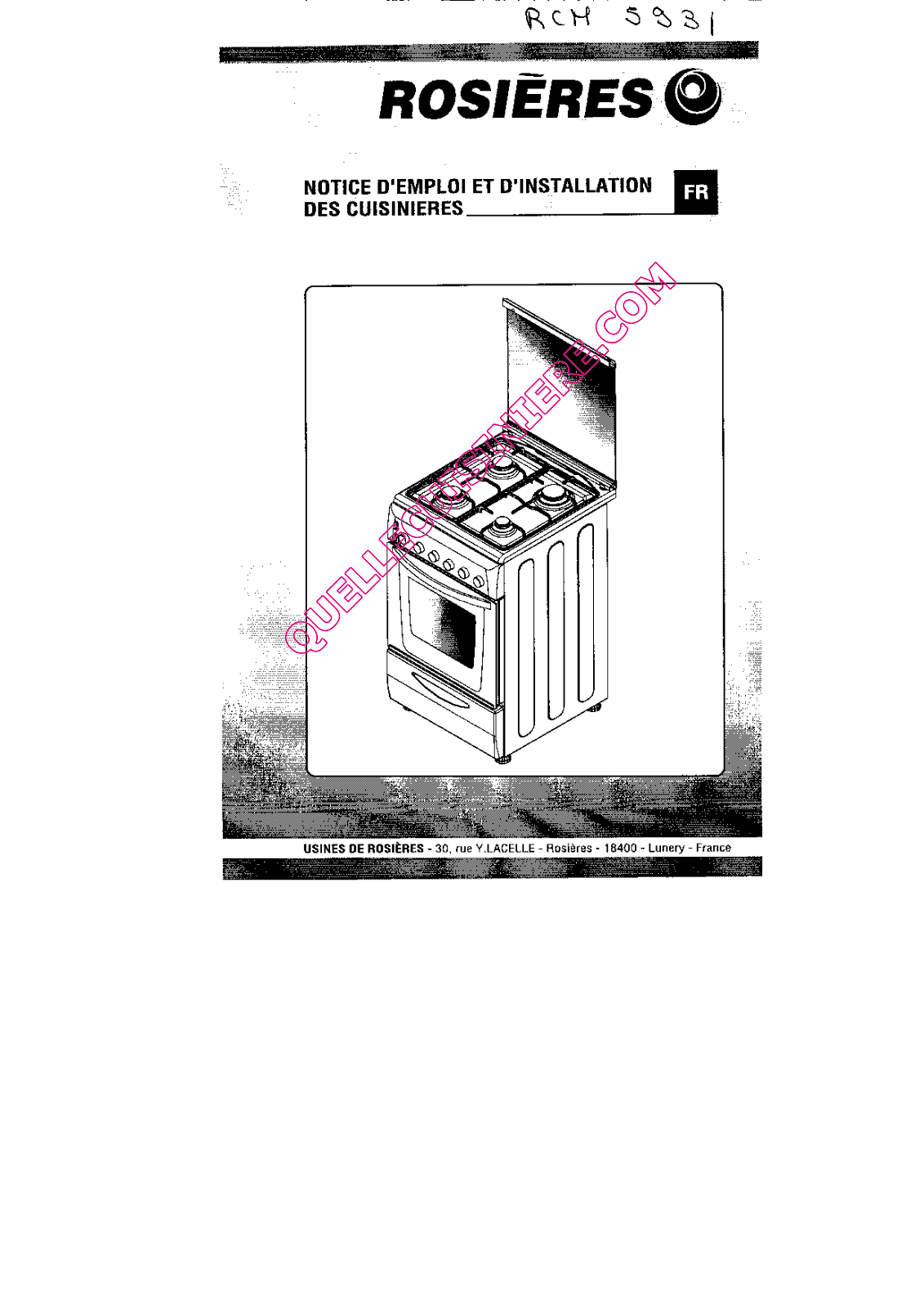 Rosières RCM 5931 RB User Manual