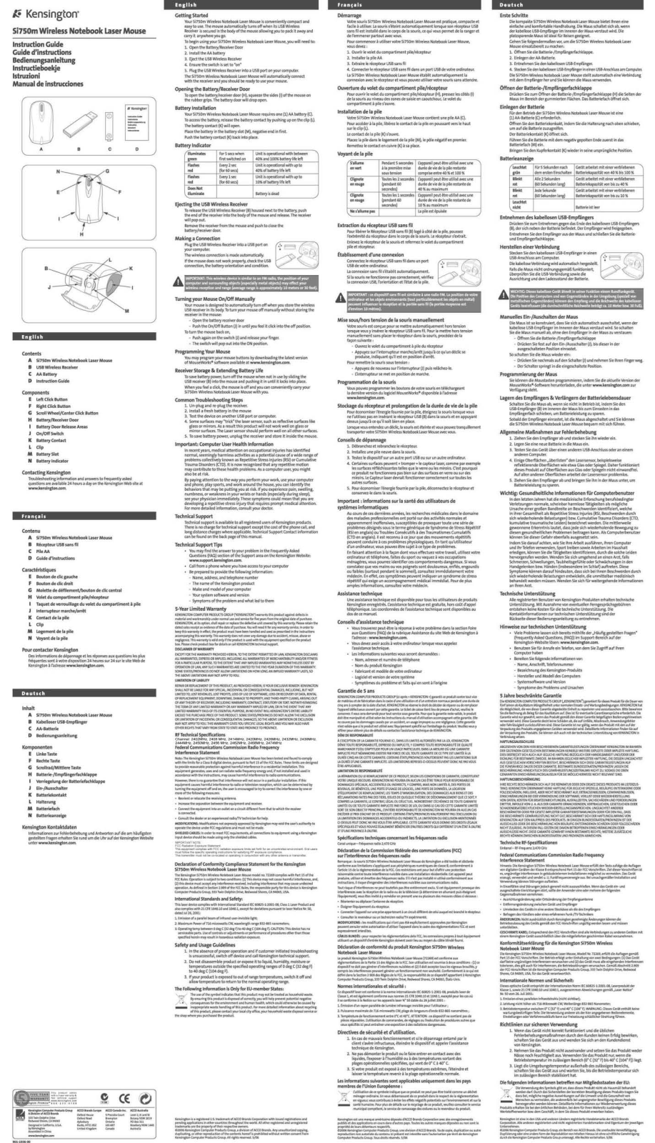 Kensington Si705m User Manual