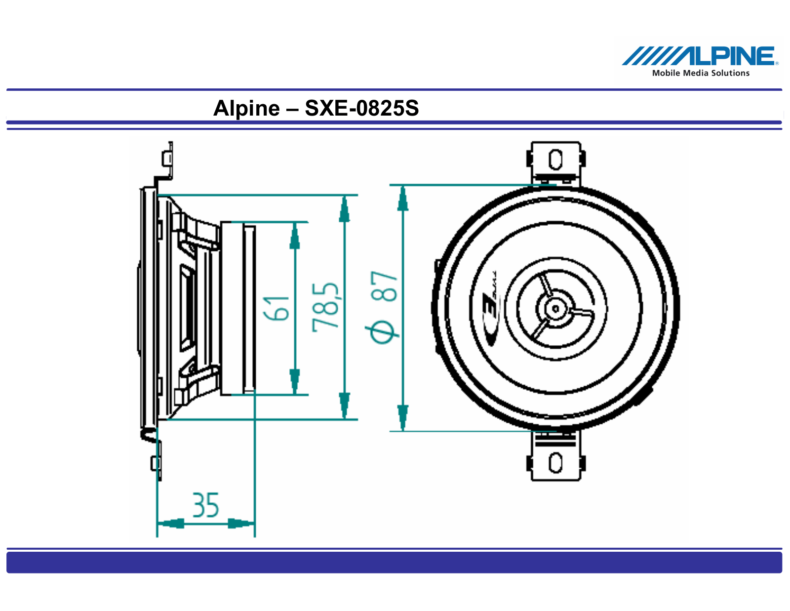 Alpine SXE-0825S User Manual