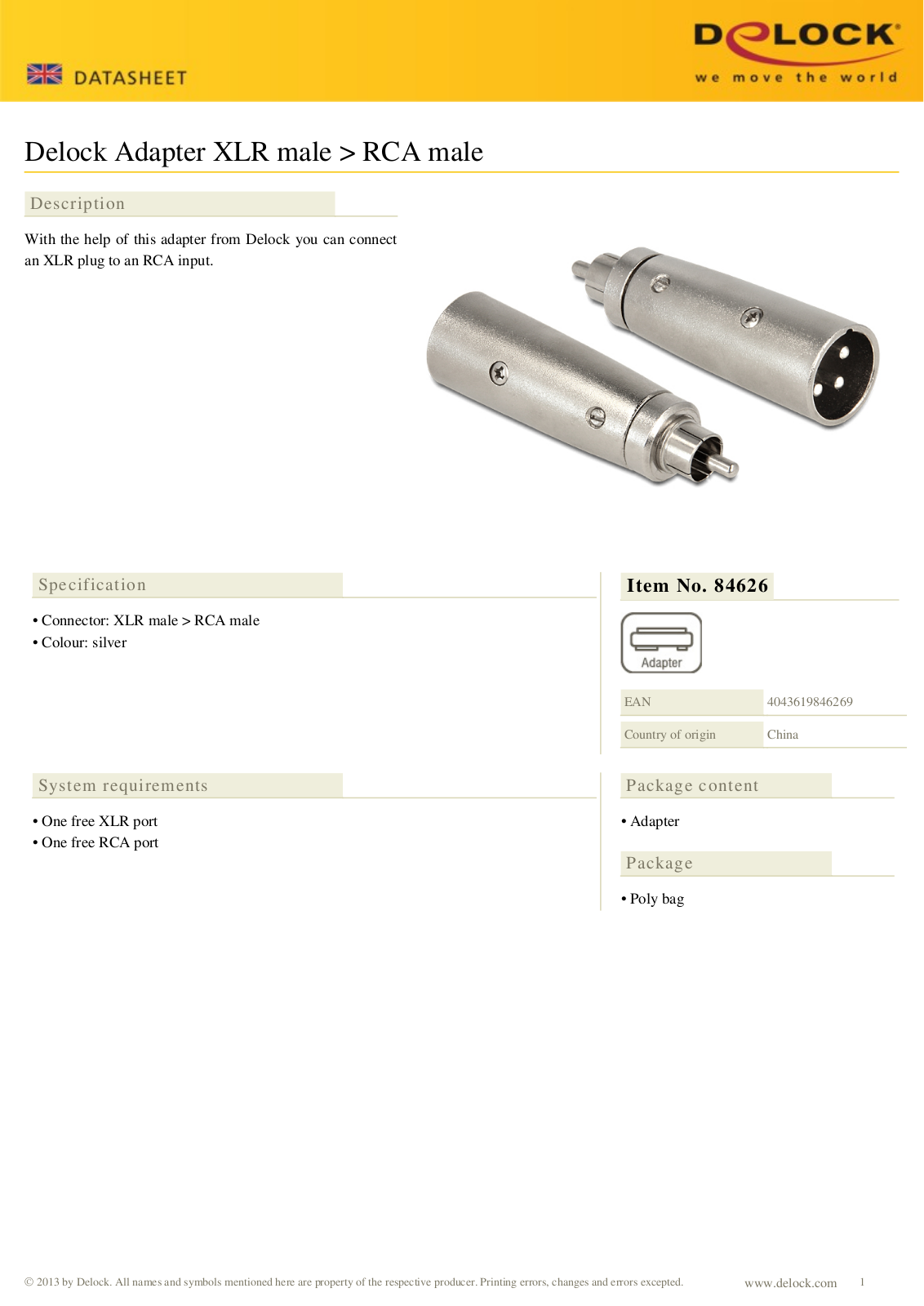 DeLOCK 84626 User Manual