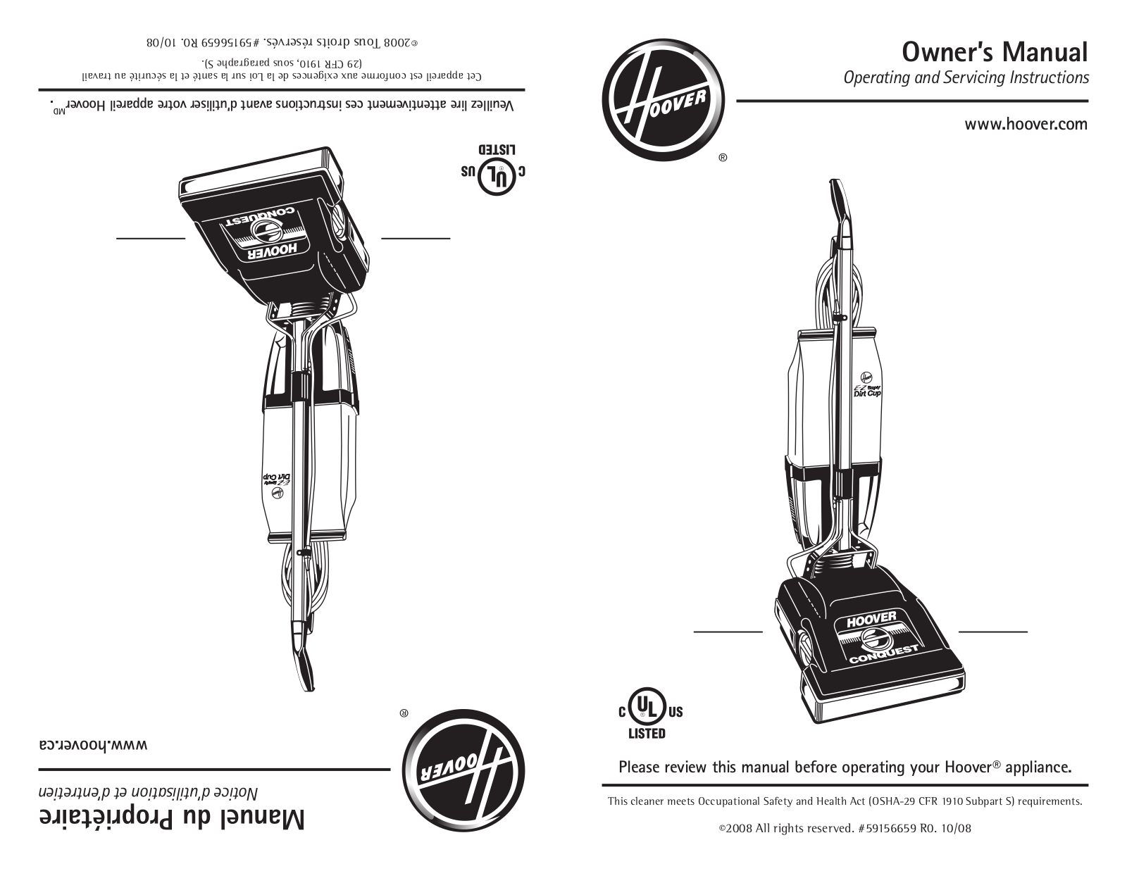 Hoover C1800010 User Manual