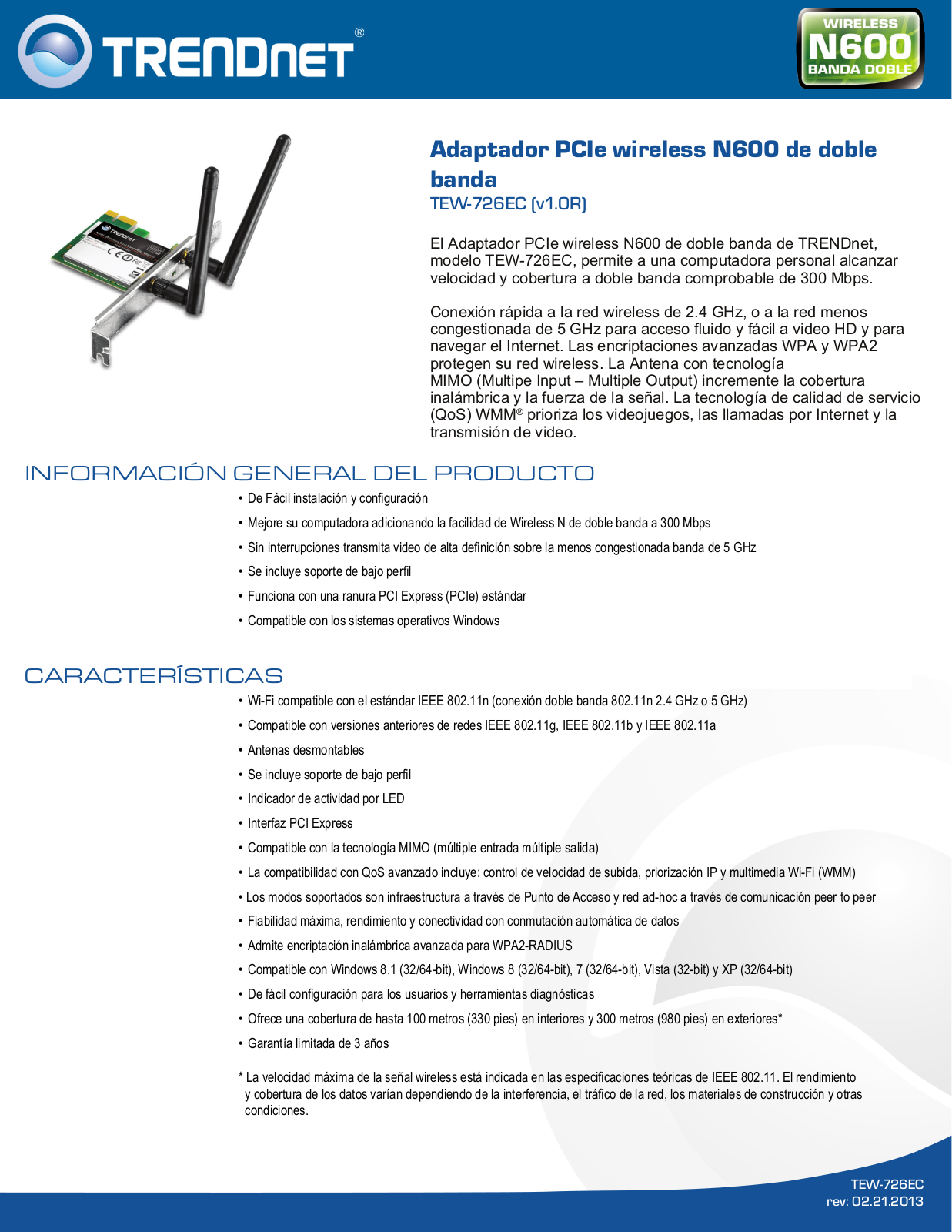 Trendnet TEW-726EC Datasheet