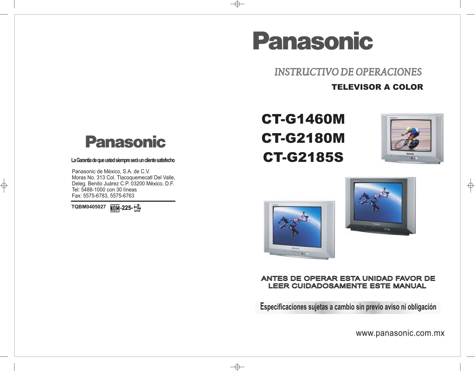 Panasonic CTF2120S, CTF2115M, CTF2520S, CTF2920S, CTG1455R Service Manual